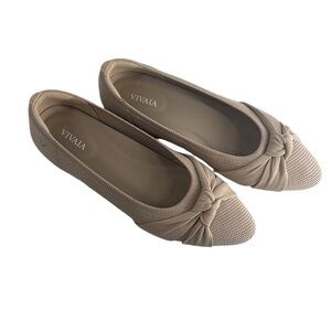 Vivaia Almond-Toe Knotted Flats (Bibi) sustainable comfort shoes sz 7 - 7.5